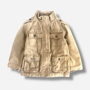🏈Gymboree🏈 Little Boys Khaki Cargo Jacket Size 3/4 Lined